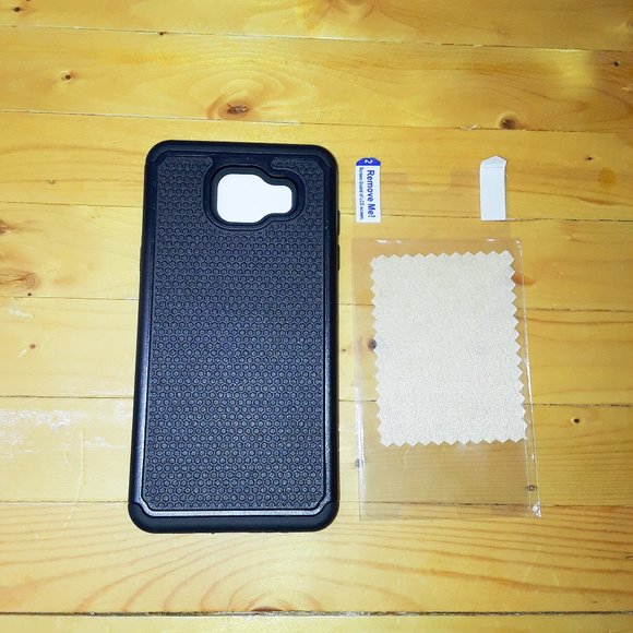 Other - Black Textured Samsung Galaxy A5 Protective Hybrid Phone Case